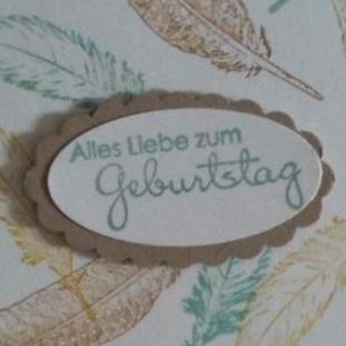 Selbstgebastelte Geburtstagskarte mit Geburtstagsspruch