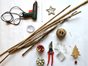 Benötigte Materialien für den Weihnachtsbaum