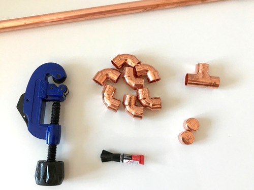 DIY- Weinflaschenhalter aus Kupferrohr