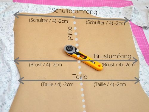 Sie designst Du das Schnittmuster für die Schneiderpuppe